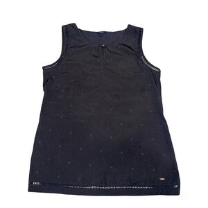 Tommy Hilfiger Black Buttoned Fitted Tank Top